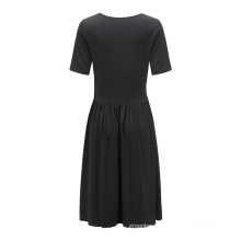 Environmentally friendly Rpet knit women's skirts can be recycled polyester short-sleeved swing skirt
